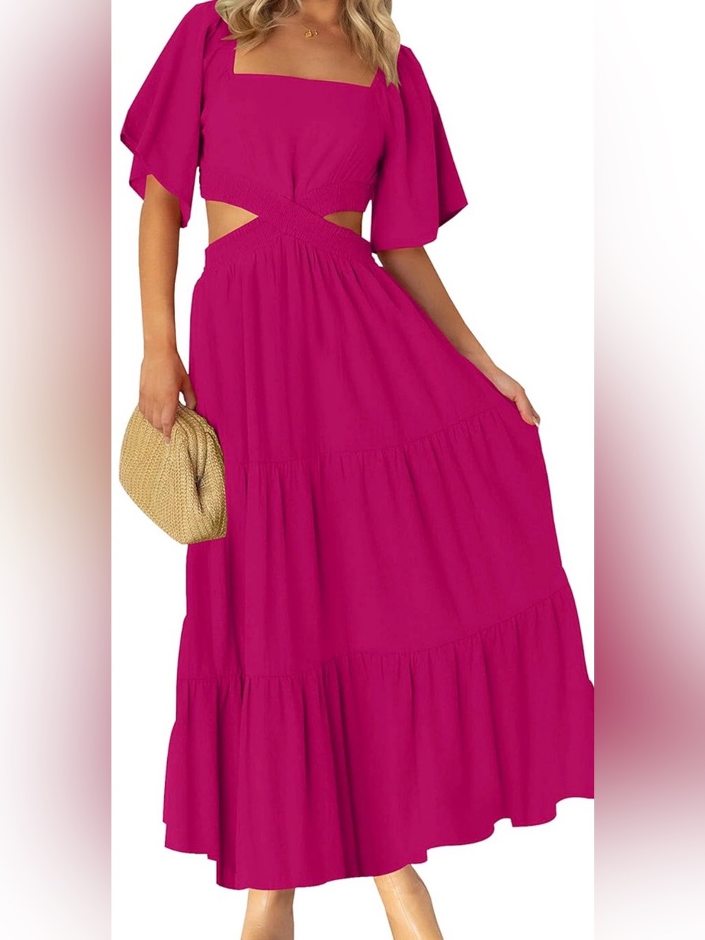 🌸 NWT Summer Cutout Maxi Dress 🌸
Rose | Size Large | Fuchsia